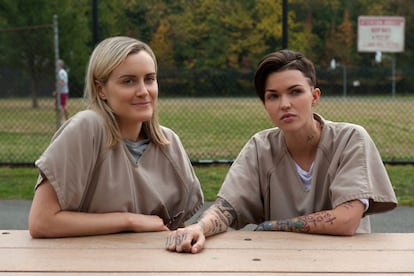 Taylor Schilling y Ruby Rose, uno de los nuevos fichajes para la tercera temporada de 'Orange Is the New Black', donde interpretará a Stella Carlin.