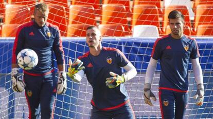 Jaume junto a Yoel y Antonio Sivera en un entrenamiento 