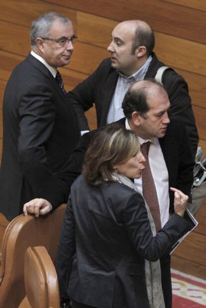 De izquierda a derecha, Pachi Vázquez, José Manuel Lage, Mar Barcón y Xaquín Leiceaga.