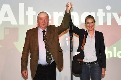 Los colíderes de AfD Alexander Gauland y Alice Weidel este domingo.