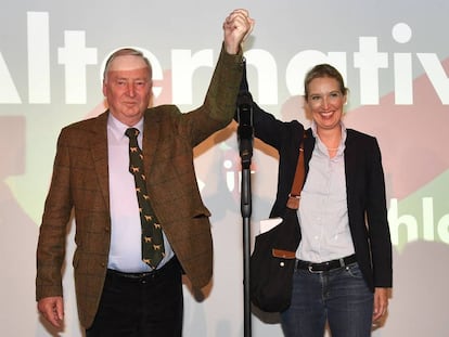 Los colíderes de AfD Alexander Gauland y Alice Weidel este domingo.