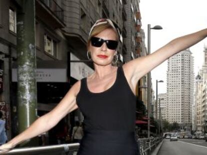 Stefanie Ringers, cantante, en la Gran Vía.