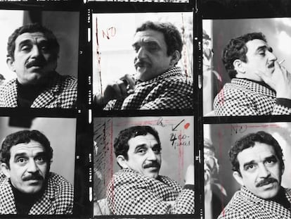 Folha de contatos da sessão fotográfica de García Márquez em 1966