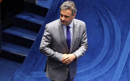 O senador Aécio Neves, presidente do PSDB.