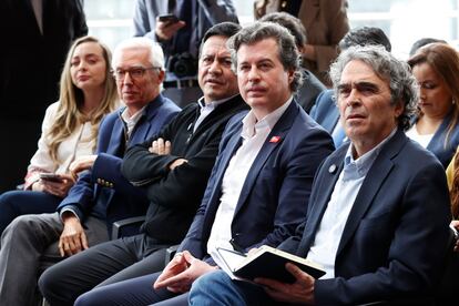 Juan Manuel Galán y Sergio Fajardo en Bogotá, este martes.