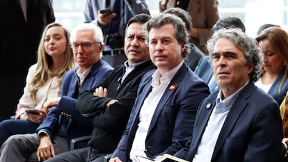 Juan Manuel Galán y Sergio Fajardo en Bogotá, este martes.