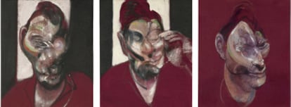 <i>Tres estudios para el retrato de Lucian Freud, </i>obra de Francis Bacon a subasta en Sotheby's de Londres.