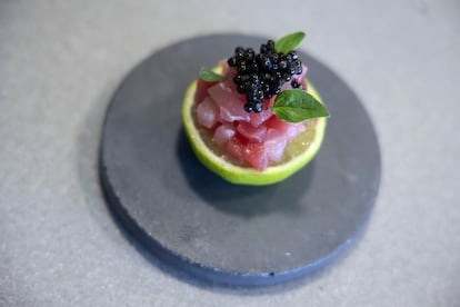 Tartar de tilapia y caviar, en Sollo.