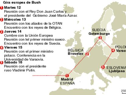 Gráfico: la gira europea del presidente de EE UU