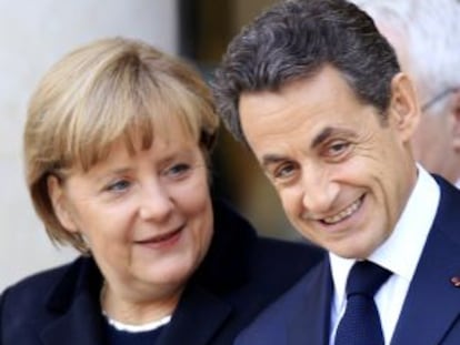 Angela Merkel y Nicolas Sarkozy.