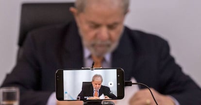 O ex-presidente Lula, durante entrevista em São Paulo.