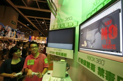 Directivos de Xbox en una reciente demostración anual de juegos celebrada en China.