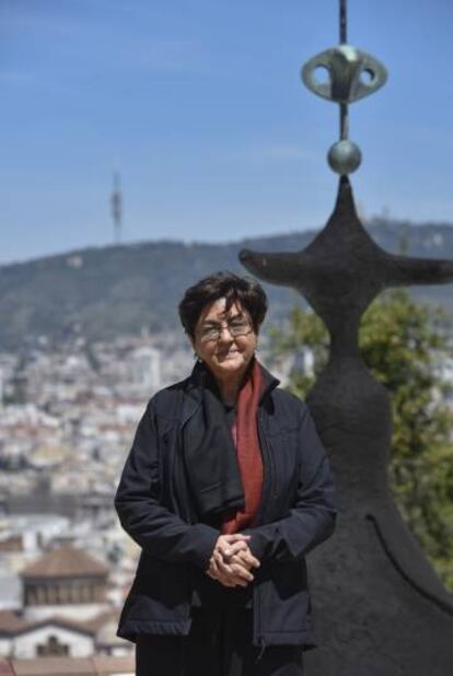 La artista india Nalini Malani esta mañana en la Fundación Joan Miró de Barcelona.