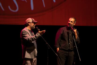 Liniers y Alberto Montt, en la Sala Plácido Domingo del Conjunto Santander de Artes Escénicas. Durante la 37 eidición del Festival Internacional de Cine en Guadalajara.