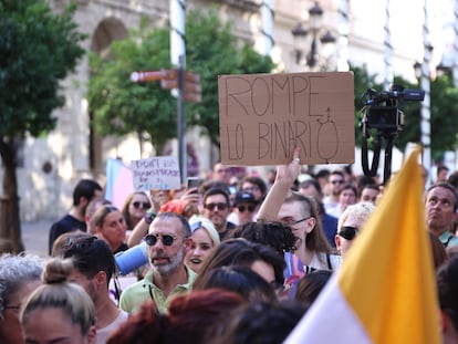 Primera Marcha Trans por las calles de Sevilla, el 23 de junio de 2023.