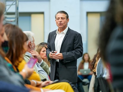 El estadounidense Peter Diamandis, en el Palacio de Cibeles de Madrid, este martes.