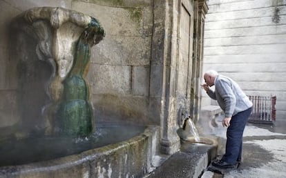 Fuente de aguas termales de As Burgas, en el centro de Ourense. 