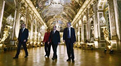 Francois Hollande, Angela Merkel,  Mariano Rajoy y Paolo Gentiloni.