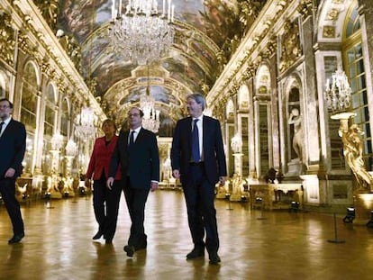 Francois Hollande, Angela Merkel,  Mariano Rajoy y Paolo Gentiloni.