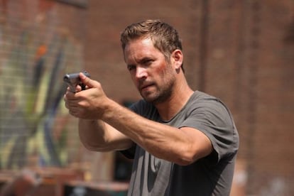 Paul Walker, en una escena del rodaje de 'A todo gas 7'.