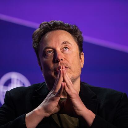 BEVERLY HILLS, CALIFORNIA - MAY 6: Elon Musk, co-founder of Tesla and SpaceX and owner of X Holdings Corp., speaks at the Milken Institute's Global Conference at the Beverly Hilton Hotel,on May 6, 2024 in Beverly Hills, California. The 27th annual global conference explores various topics, from the rise of generative AI to electric vehicle trends and features participants, soccer star David Beckham and actor Ashton Kutcher. (Photo by Apu Gomes/Getty Images)