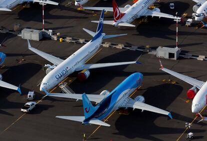 Aviones Boeing 737 MAX aparcados en Seattle, Washington, en junio.