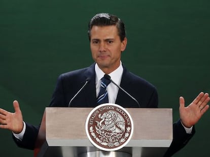 El presidente mexicano Enrique Pe&ntilde;a Nieto, este lunes. 