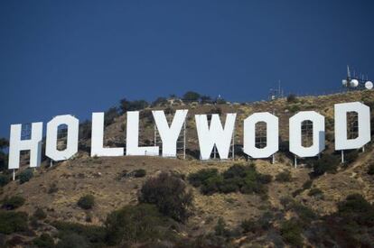 El famoso letrero de Hollywood. 