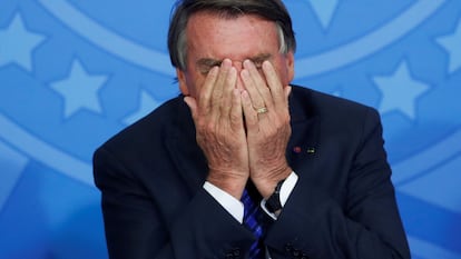 El presidente de Brasil, Jair Bolsonaro, este mayo durante una ceremonia en Brasilia.