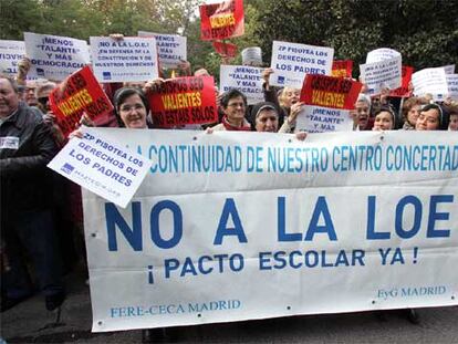 Manifestación contra la LOE, celebrada en Madrid el pasado noviembre.