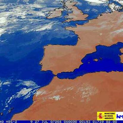 Imagen de la península tomada por el satélite Meteosat.