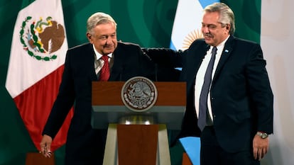 El presidente mexicano, Andrés Manuel López Obrador y su homólogo argentino, Alberto Fernández