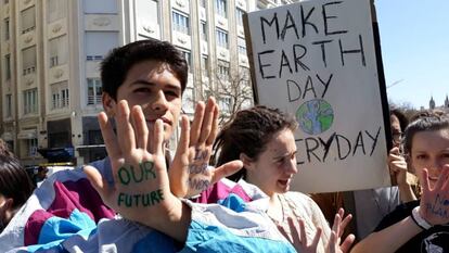 Fridays For Future, un movimiento impulsado por jóvenes, en una de sus manifestaciones en Madrid