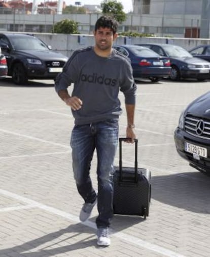 Diego Costa, a su llegada a la Ciudad de Fútbol.