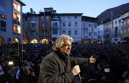 El pol&iacute;tico y c&oacute;mico Beppe Grillo en Bolzano, en el norte de Italia.