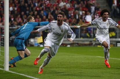 Sergio Ramos celebra el 0 a 1