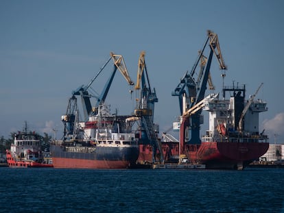 Varias embarcaciones en el Puerto de Veracruz, en agosto de 2020.