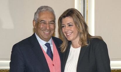 António Costa, con Susana Díaz, el pasado lunes.