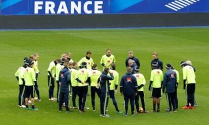 Entrenamiento de Suecia en el Stade de France.