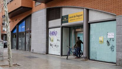 A commercial space for rent in Barcelona’s Sant Martí district.