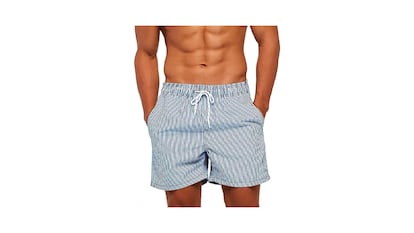 Quick-drying swimsuit on white background.