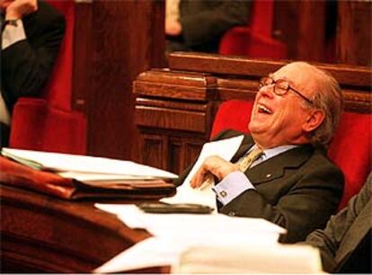 Jordi Pujol, durante un pleno del Parlamento catalán.