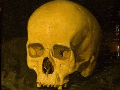 Detalle de 'Vanitas' (1849), de Dionisio Fierros, que retrata supuestamente el cráneo de Goya.