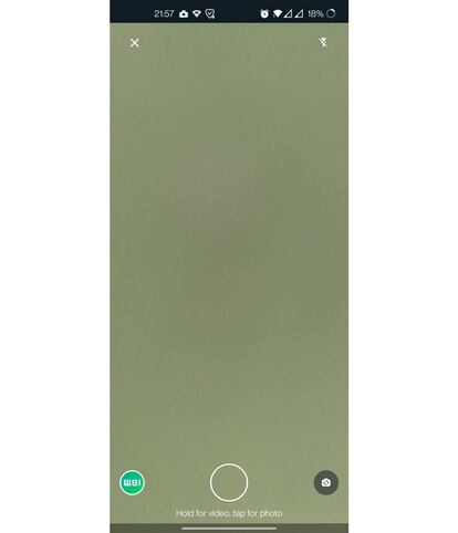 Nuevo diseño de la cámara en WhatsApp.