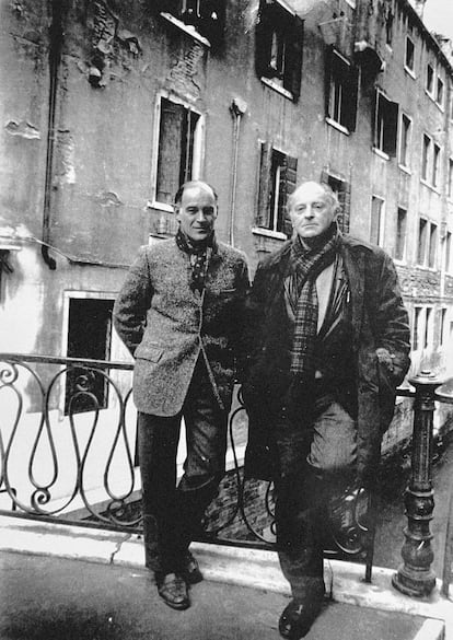 Robert Morgan y Joseph Brodsky, en Venecia en 1986.