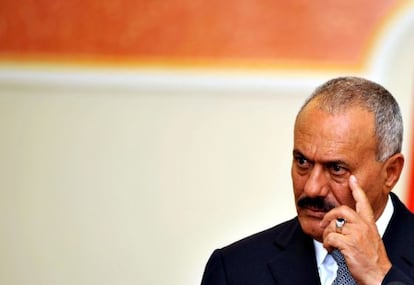 Alí Abdalá Saleh en Saná, en enero.