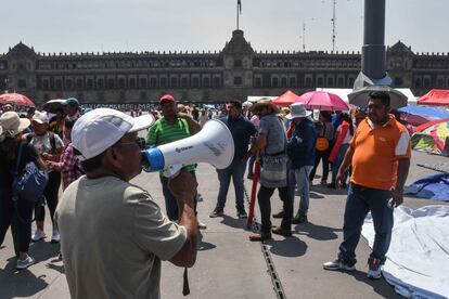 protesta CNTE en el zocalo
