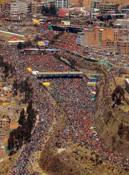 Manifestación el viernes en El Alto contra el cambio de capital.