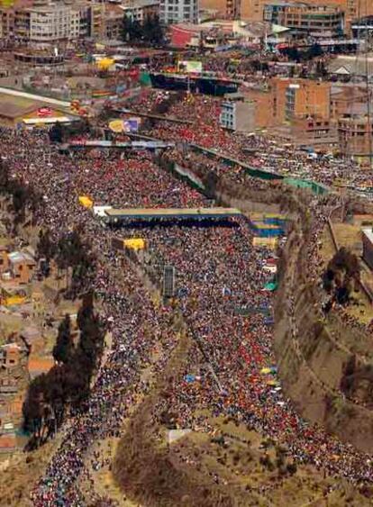 Manifestación el viernes en El Alto contra el cambio de capital.