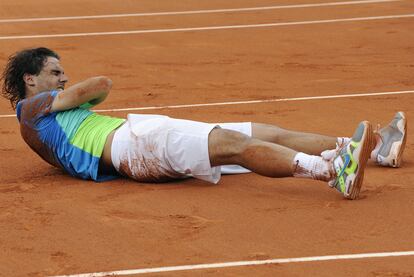 Nadal celebra el triunfo ante Soderling